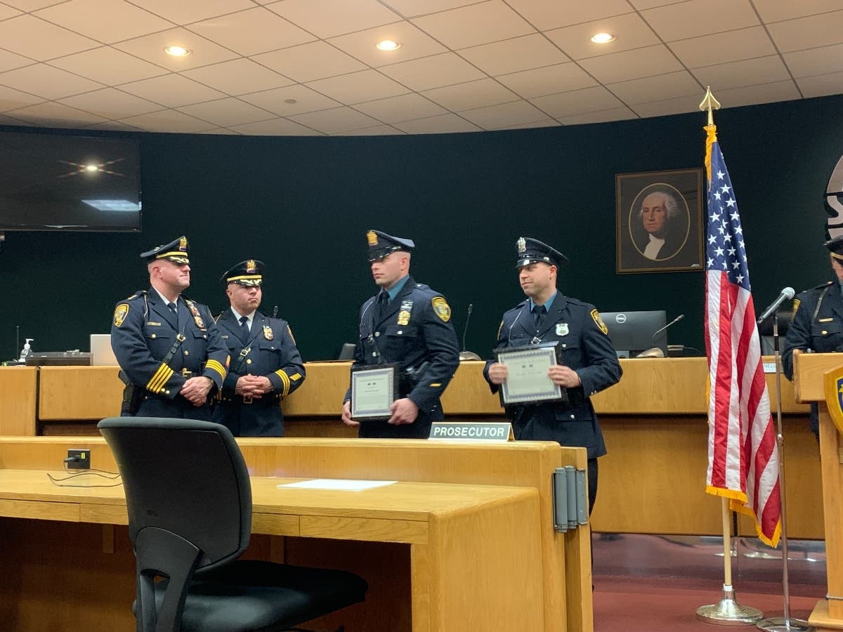 Center: Detective Joseph Fuardo and Police Officer Matthew Cutola