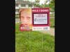A sign with a photo of Hannah Duffy, 14, of Tinton Falls. She died from pediatric cancer.