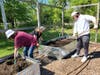 Creating a community garden at the temple in Tinton Falls.