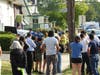 Large crowds have gathered to the crash site.