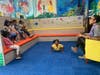 Doing yoga with Secaucus kids.