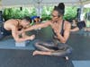 Teaching a yoga class in the Hamptons.