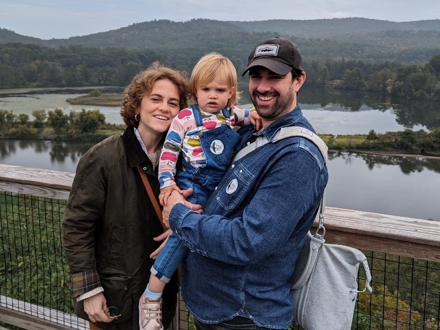 Maureen O'Donnell with her husband Oliver and their daughter Maeve.