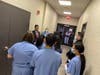Hudson Regional Hospital’s chief clinical officer and vice president of network development Dr. Vijayant Singh talks to Secaucus teens.