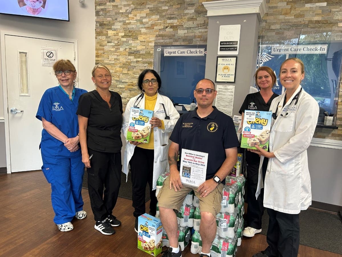 Michael Johnson, a deputy coordinator at the Eatontown Fire Department, picks up donations at IMA Urgent Care Shrewsbury last spring.
