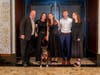The Ferraro family with adopted MCSPCA dog Chance, now Milo.