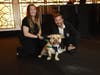 MCSPCA Animal Care Assistant Manager Juliana Ward and MCSPCA Animal Control Officer Joe LaBruno with Trouble the dog.