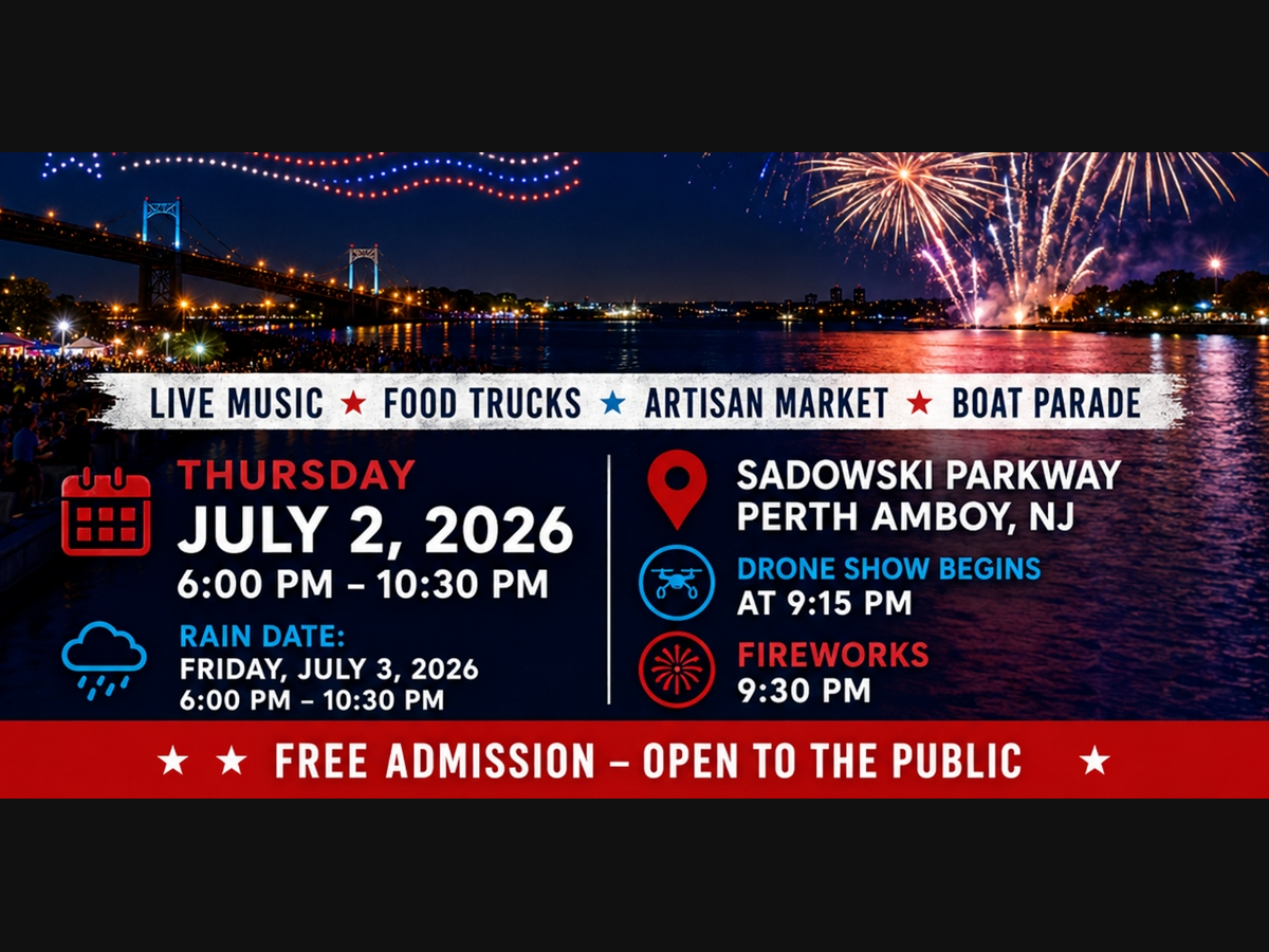 Perth Amboy Will Have Fireworks, 250 Drones In Drone Show July 2 Over Raritan Bay