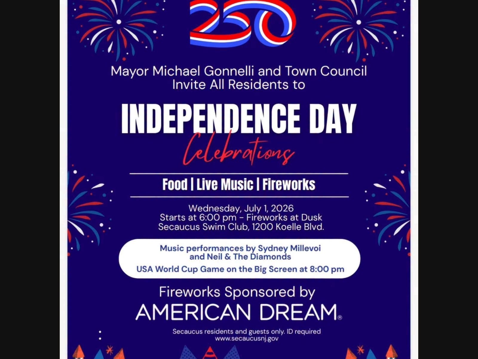 The new flyer from the town as of Tuesday.