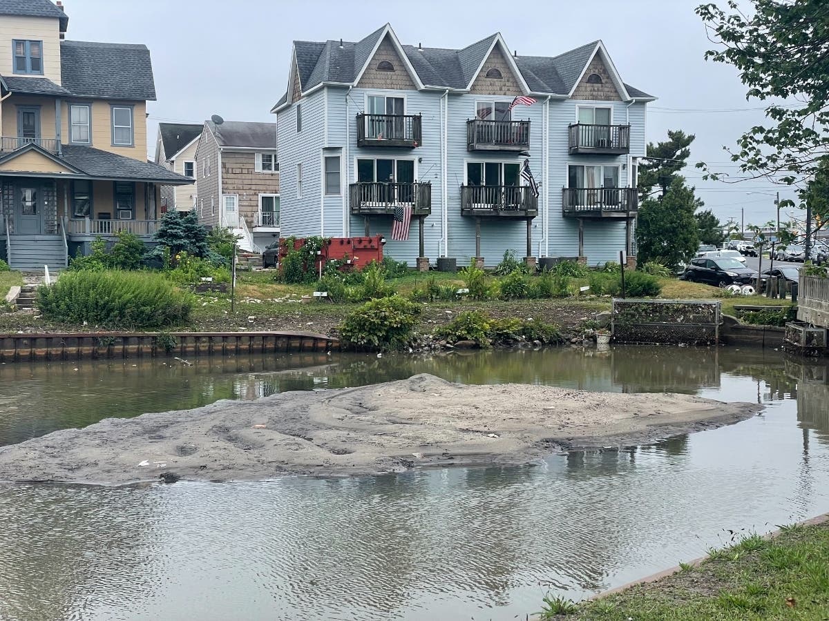 This is what it looks like after Monday's unexpected flash flooding of Wesley Lake.