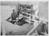 Alexander Graham Bell, with the beard, with engineer Frederick Baldwin inside their hydrofoil. Bell and Baldwin worked on hydrofoils together, and the U.S. government considered purchasing their work for use during World War I.