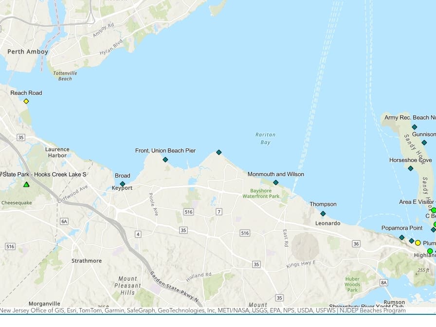 The state placed the two beaches in yellow under a swim advisory this week.