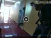 This still from police body cameras shows Deborah Terrell, 68, of New Brunswick, exiting her apartment holding a knife.