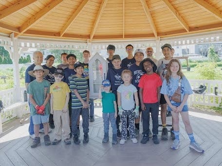 Secaucus Boy Scouts, Cub Scouts Clean Up Imagine Gardens