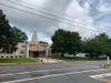 The attack happened on the sidewalk outside this Hindu temple in Colonia.