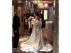 Bride and groom Grace Sepe and Francisco Vasquez prepare to walk into the LifeTime Middletown-Red Bank yoga studio to be married Saturday.