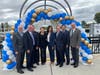Tuesday's unveiling of the new paved parking lot and covered ferry dock was attended by NY Waterway CEO Armand Pohan, second from right, South Amboy Mayor Fred Henry, far right, NJ Dept. of Transportation Commissioner Priya Jain, center, and county reps.