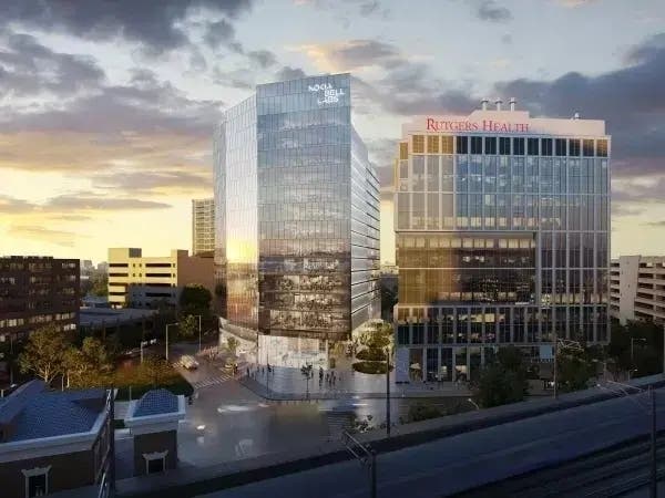 A rendering of how buildings H-1 and H-2 at the HELIX will look when it's completed.