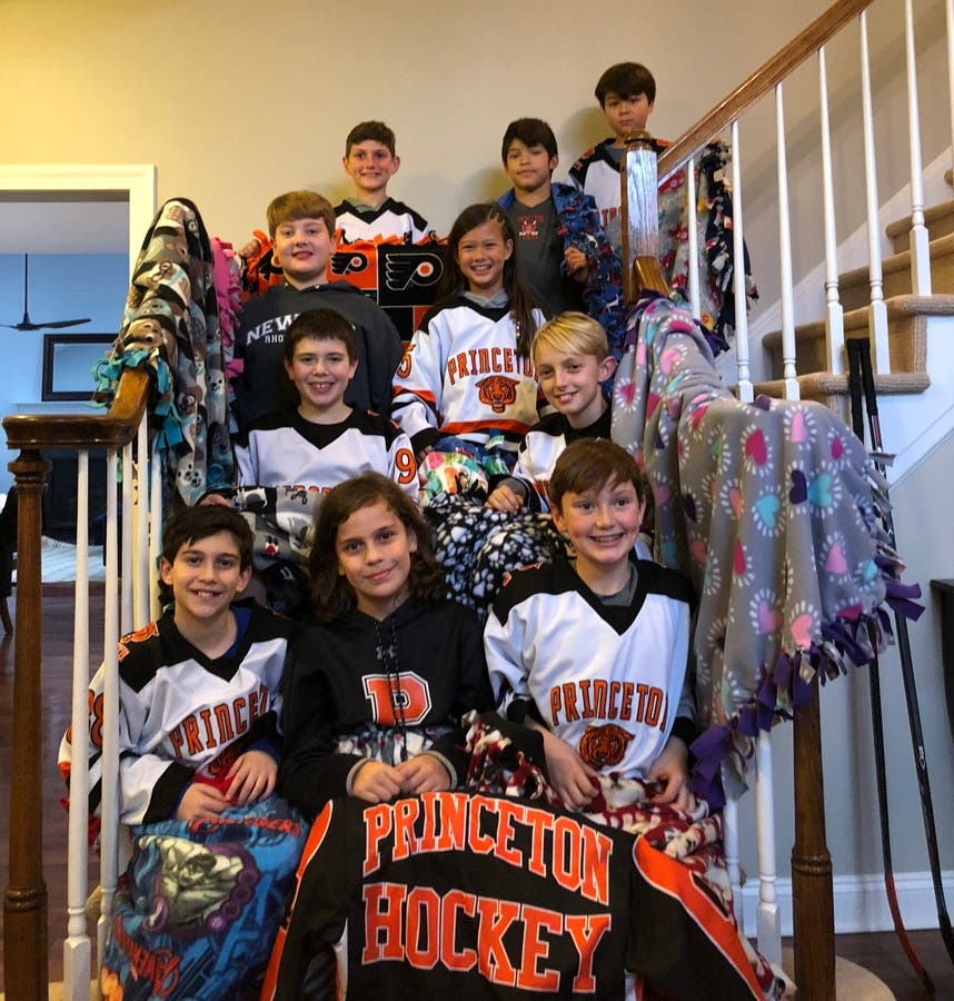Princeton Hockey Team Makes Handmade Blankets For Those In Need