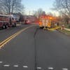 Franklin Township​ firefighters battled two separate house fires reported within an hour on Saturday.