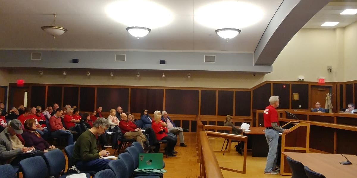 An ordinance to revoke the proposed plan for the Sanofi-Aventis property was tabled on Thursday night.