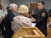Sworn in by Fanwood Mayor Colleen Mahr, Tyler Flowers was surrounded by his family, and had his grandfather hold the bible during the ceremony. 