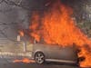 A car burst into flames in the Bradley Gardens section of Bridgewater on Wednesday morning.