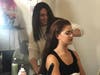 Jennifer Korab styling hair at New York Fashion Week.