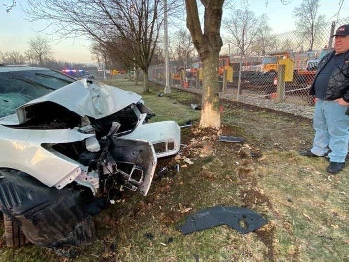Trapped Driver Rescued After SUV Crashes Into Tree In Clark | Clark, NJ ...