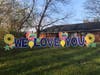Recently Card My Yard Hillsborough was asked to put up a sign that said "We Love You" from a family to their mom who was at a nursing home. The mandated social distancing prevents the residents from receiving visitors.​
