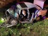 It took about 20 minutes for firefighters to rescue a Toms River woman who was trapped inside her car following a crash on the Garden State Parkway in Clark on Monday night.