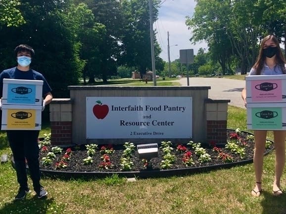 A recent delivery of 100 care packages to the Interfaith Food Pantry in Morris Plains.