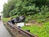 A lucky driver walked away from a rollover crash on the Garden State Parkway​ on Tuesday morning in Clark.