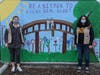 Multiple Garwood Girl Scouts troops came together to paint and fix a defaced mural originally started by Troop 4200​ at Hartman Park​.