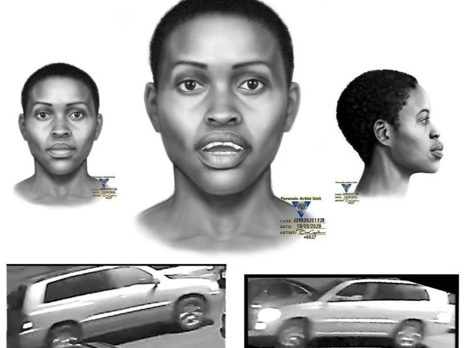 Police are describing the woman as a possibly Black and/or Hispanic, 25 to 35 years of age, with a slender build, standing about 5-foot-6 to 5-foot-7, and weighing about 125 to 140 pounds.