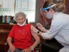The Pfizer vaccine was administered to Chelsea Senior Living residents by technicians from Walgreens Pharmacies.