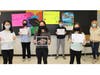 Pictured: Season Wei, Katie Rall, Juliana Steier, Ben Phillips, Maya Wishnia, and Mrs. Dannine Albanese.