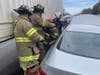 Bradley Gardens firefighters used the Jaws of Life to pry open a car and rescue a trapped driver on Wednesday morning.