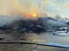 It took over seven hours for firefighters to extinguish a mulch fire in Hillsborough on Sunday due to high winds.