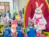 Girl Scouts accompanied the famed springtime icon down the Bridgewater Commons' escalator with song and cheer to a ribbon-cutting ceremony.