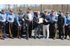 Pictured: Chief William Keane, Lt. Paul Dziedzic, Lt. Eric Yaccarino, DSG. Ron Roselli, Officer Brandon Sebastian, Officer Joseph DeBiasse, Mayor George Lazo, Dr. Paul Abend, and Foster Cooper (HPBA President).