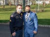 Officer Piniero with Gibbsboro PD Sgt. Anthony Girgenti, who made the trip to support him.