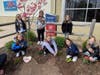 Clark Brownie Troop 40483 led by Christina Gallo and Elizabeth Pepe recently planted a garden outside the Clark Recreation Center.