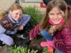 Clark Brownie Troop 40483 led by Christina Gallo and Elizabeth Pepe recently planted a garden outside the Clark Recreation Center
