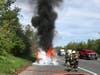 Finderne Firefighters putting out a fire on I-287.