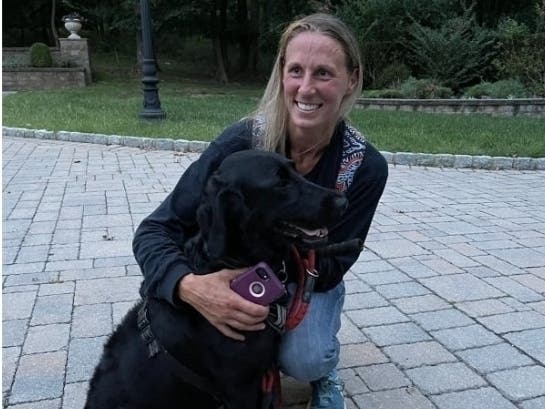 Lisa Folkerts with her dog Bear.