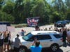 Trump supporters flew flags and signs as Biden's motorcade passed by.