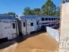 A disabled NJ Transit Raritan Valley Line train blocking the flood gates from closing.