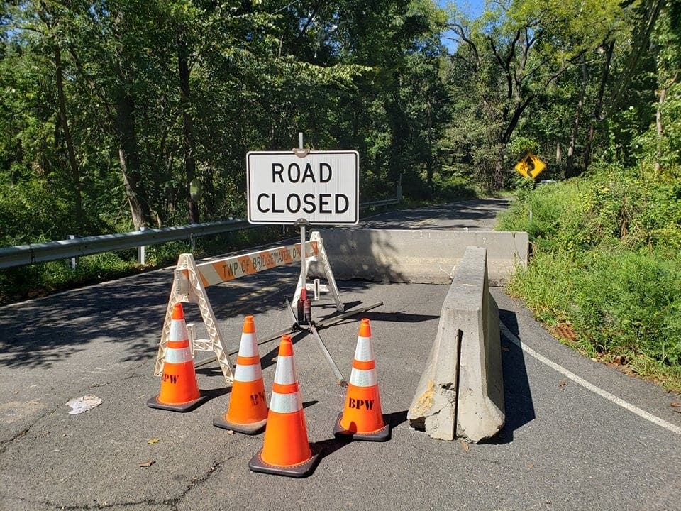 Just over a month since Hurricane Ida wreaked havoc on Bridgewater, emergency repair work continues one of the township's main arteries.