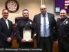 From left: Mayor Shawn Lipani, Officer Dillon Kelly, John McDonald and Police Chief Mike McMahon.